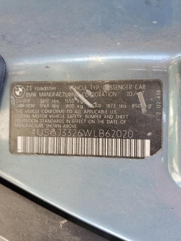 Photo 10 from auction – 1998 BMW Z3 2.8 with VIN 4USCJ3326WLB62020