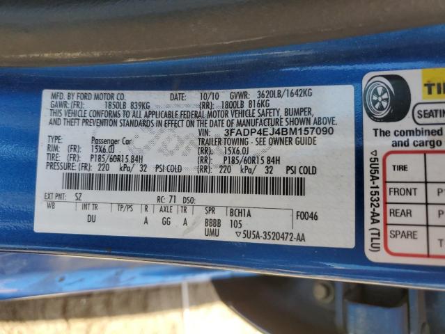 Photo 10 from auction – 2011 FORD FIESTA SE with VIN 3FADP4EJ4BM157090