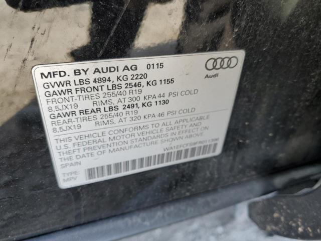 Photo 10 from auction – 2015 AUDI Q3 PREMIUM with VIN WA1EFCFS9FR011396