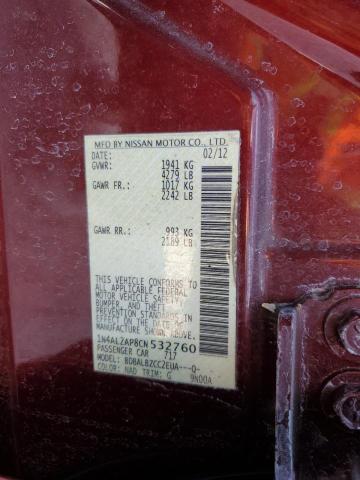 Photo 10 from auction – 2012 NISSAN ALTIMA BAS with VIN 1N4AL2AP8CN532760