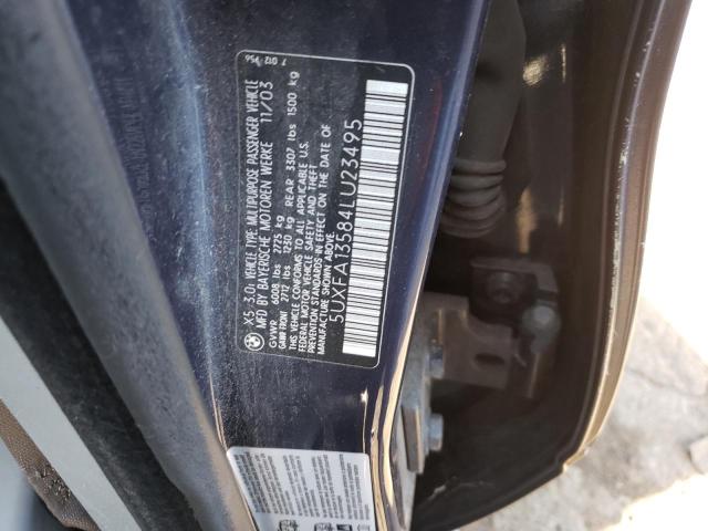 Photo 10 from auction – 2004 BMW X5 3.0I with VIN 5UXFA13584LU23495