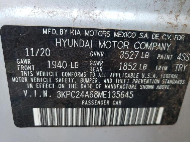 Photo 10 from auction – 2021 HYUNDAI ACCENT SE with VIN 3KPC24A68ME135645