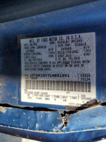 Photo 10 from auction – 1990 FORD F-150 with VIN 1FTDF15Y7LNB51591