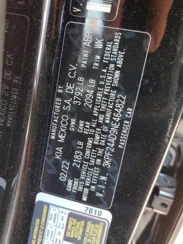 Photo 10 from auction – 2022 KIA FORTE FE with VIN 3KPF24AD9NE464822