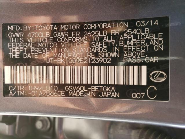 Photo 10 from auction – 2014 LEXUS ES 350 with VIN JTHBK1GG9E2123902