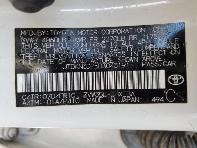 Photo 10 from auction – 2013 TOYOTA PRIUS PLUG with VIN JTDKN3DP5D3043191