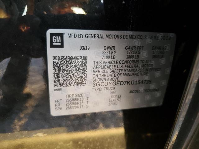 Photo 10 from auction – 2019 CHEVROLET SILVERADO with VIN 3GCUYGED7KG154735