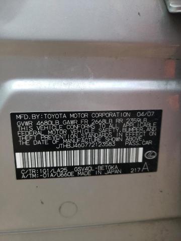 Photo 10 from auction – 2007 LEXUS ES 350 with VIN JTHBJ46G772123583