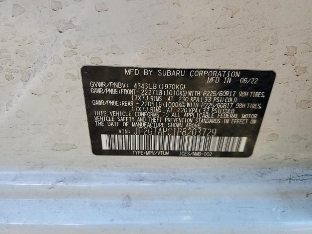Photo 10 from auction – 2023 SUBARU CROSSTREK with VIN JF2GTAPC1P8203729