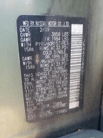 Photo 10 from auction – 2009 NISSAN CUBE BASE with VIN JN8AZ28R09T100494