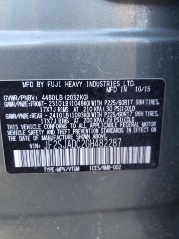 Photo 10 from auction – 2016 SUBARU FORESTER 2 with VIN JF2SJADC2GH482287