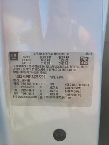 Photo 10 from auction – 2010 GMC ACADIA SLE with VIN 1GKLRLED1AJ252209