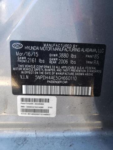 Photo 10 from auction – 2016 HYUNDAI ELANTRA SE with VIN 5NPDH4AE5GH660110