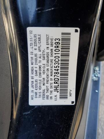 Photo 10 from auction – 2003 HONDA CR-V LX with VIN JHLRD78453C010993