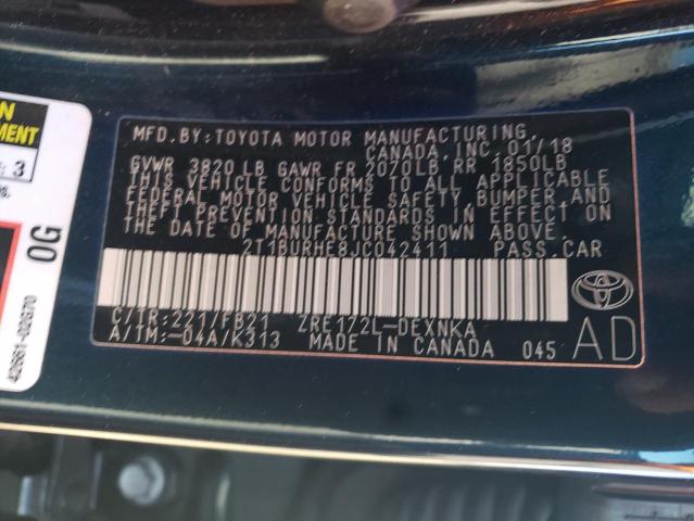 Photo 10 from auction – 2018 TOYOTA COROLLA L with VIN 2T1BURHE8JC042411