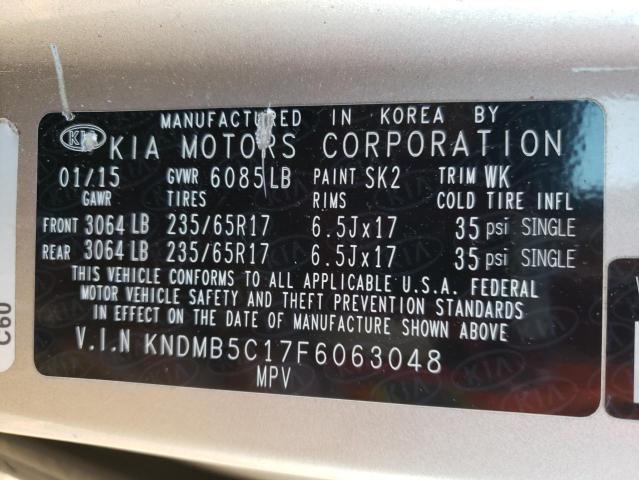 Photo 10 from auction – 2015 KIA SEDONA LX with VIN KNDMB5C17F6063048