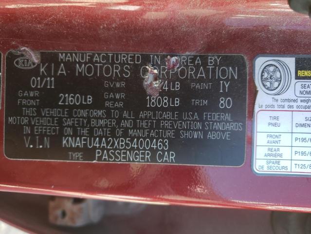 Photo 10 from auction – 2011 KIA FORTE EX with VIN KNAFU4A2XB5400463