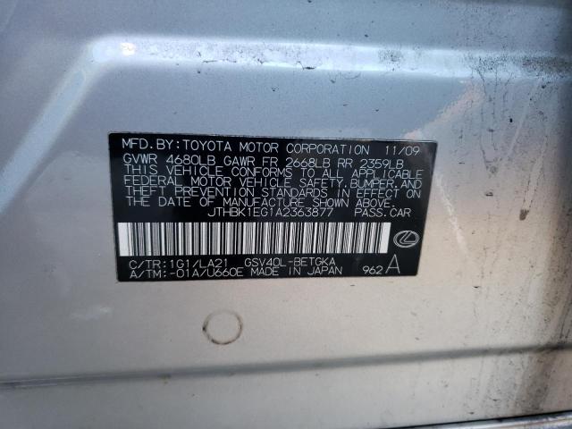 Photo 10 from auction – 2010 LEXUS ES 350 with VIN JTHBK1EG1A2363877