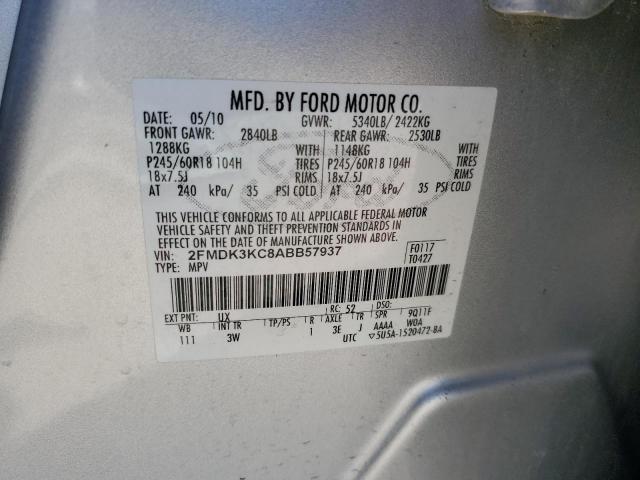 Photo 10 from auction – 2010 FORD EDGE LIMIT with VIN 2FMDK3KC8ABB57937