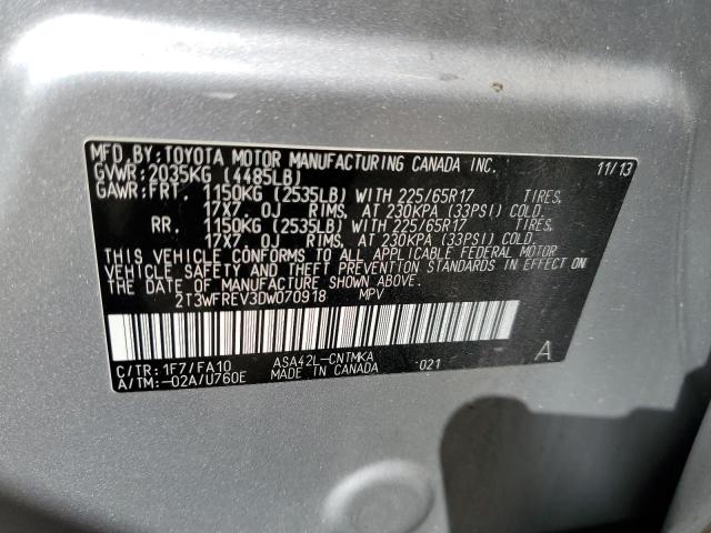 Photo 10 from auction – 2013 TOYOTA RAV4 XLE with VIN 2T3WFREV3DW070918