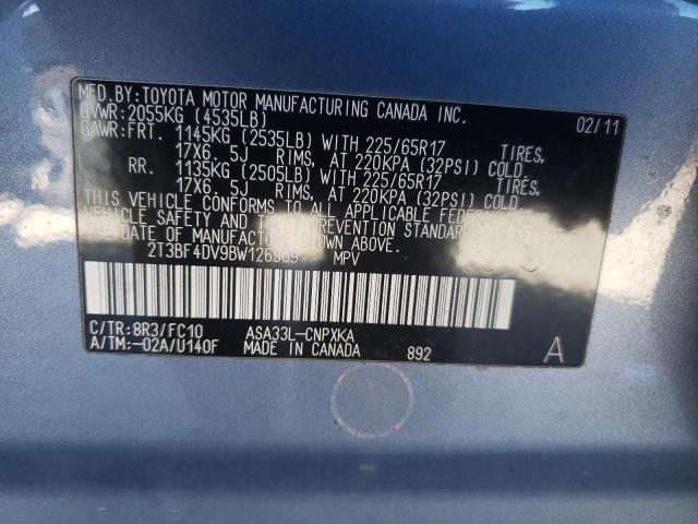 Photo 10 from auction – 2011 TOYOTA RAV4 with VIN 2T3BF4DV9BW126909