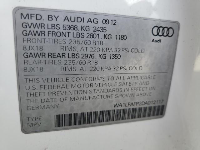 Photo 10 from auction – 2013 AUDI Q5 PREMIUM with VIN WA1LFAFP2DA012117