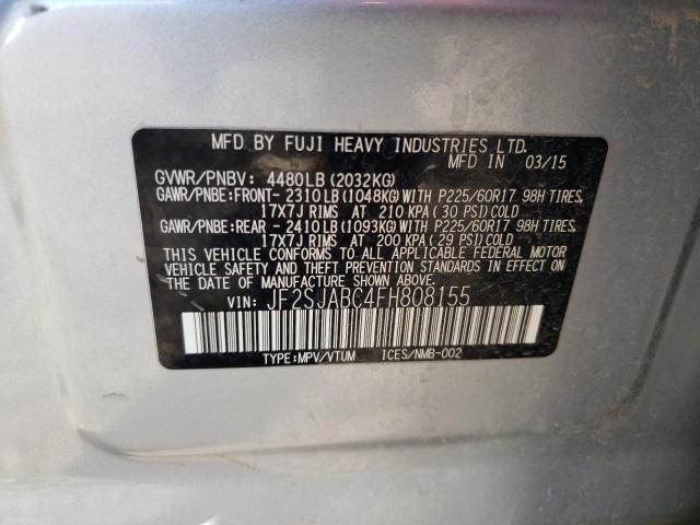 Photo 10 from auction – 2015 SUBARU FORESTER 2 with VIN JF2SJABC4FH808155