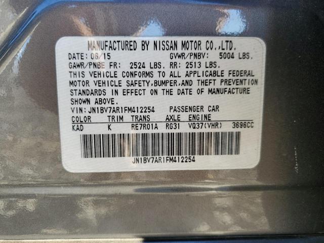 Photo 10 from auction – 2015 INFINITI Q50 BASE with VIN JN1BV7AR1FM412254