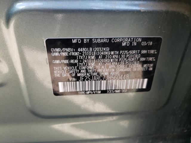Photo 10 from auction – 2018 SUBARU FORESTER 2 with VIN JF2SJARC7JH560448