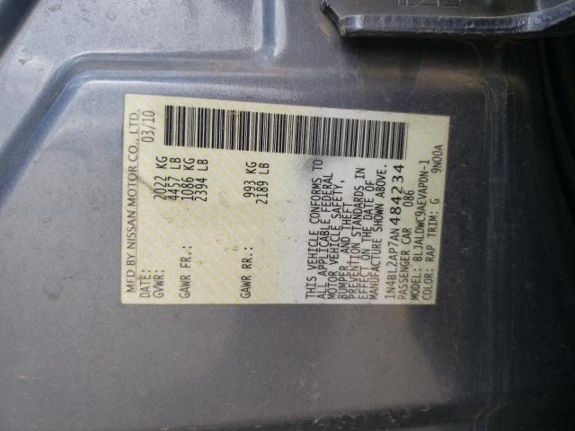 Photo 10 from auction – 2010 NISSAN ALTIMA with VIN 1N4BL2AP7AN484234