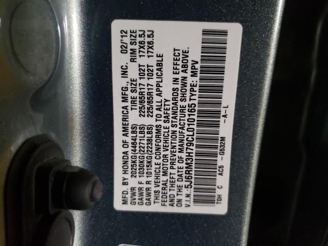 Photo 10 from auction – 2012 HONDA CR-V EXL with VIN 5J6RM3H79CL010165