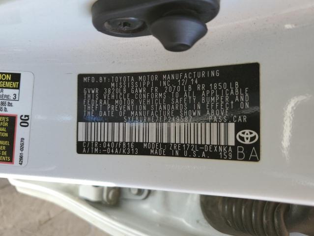Photo 10 from auction – 2015 TOYOTA COROLLA L with VIN 5YFBURHE7FP249587