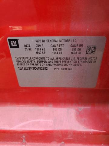 Photo 10 from auction – 2012 CHEVROLET SONIC LT with VIN 1G1JC6SH3C4152202