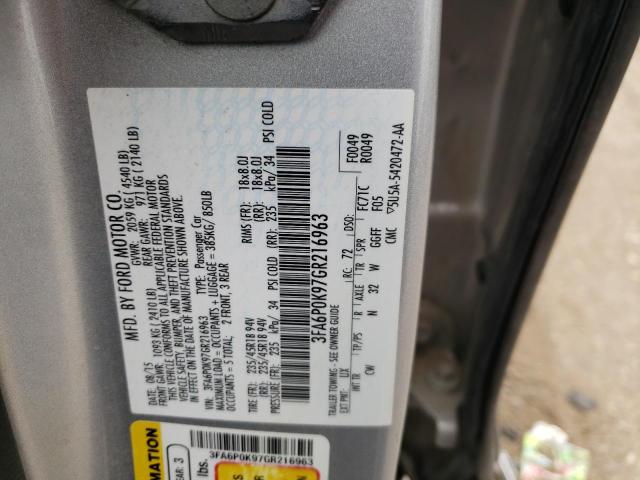 Photo 10 from auction – 2016 FORD FUSION TIT with VIN 3FA6P0K97GR216963