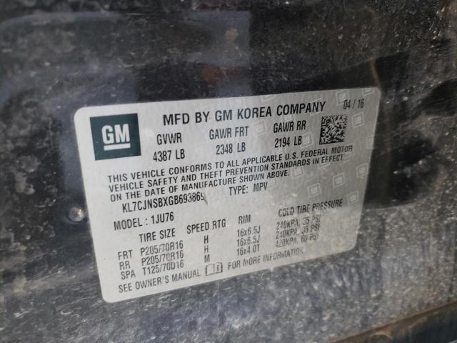 Photo 10 from auction – 2016 CHEVROLET TRAX LS with VIN KL7CJNSBXGB693869