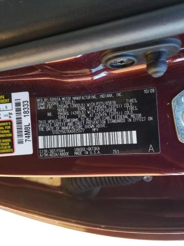 Photo 10 from auction – 2010 TOYOTA SEQUOIA SR with VIN 5TDZY5G1XAS025577