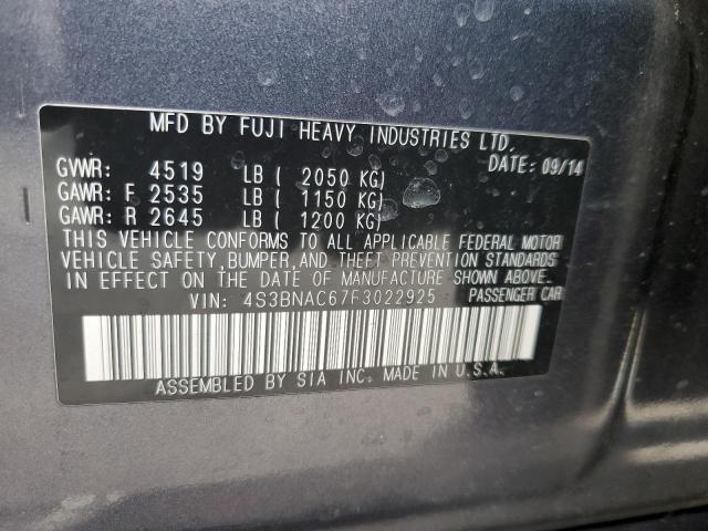 Photo 10 from auction – 2015 SUBARU LEGACY 2.5 with VIN 4S3BNAC67F3022925