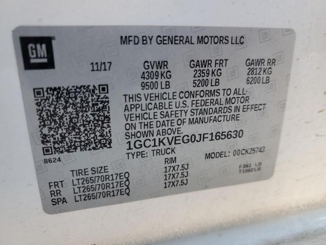 Photo 10 from auction – 2018 CHEVROLET SILVERADO with VIN 1GC1KVEG0JF165630