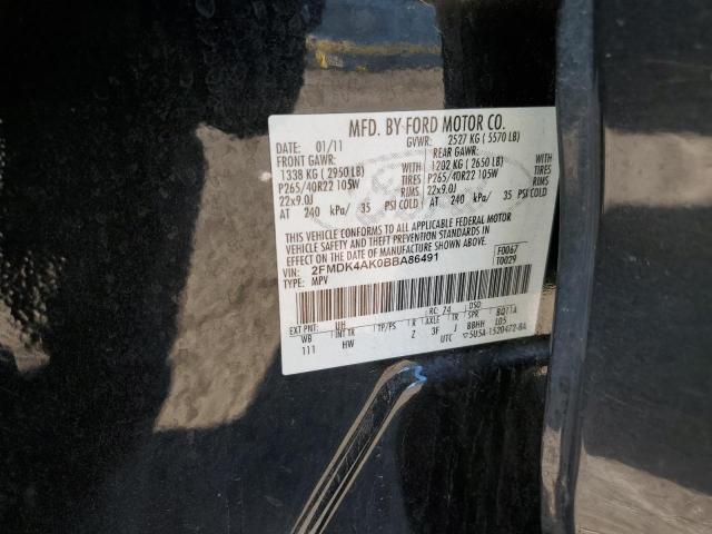 Photo 10 from auction – 2011 FORD EDGE SPORT with VIN 2FMDK4AK0BBA86491