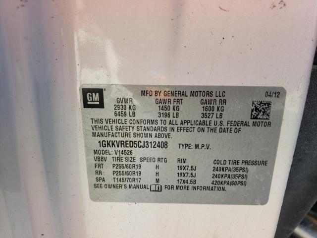 Photo 10 from auction – 2012 GMC ACADIA SLT with VIN 1GKKVRED5CJ312408