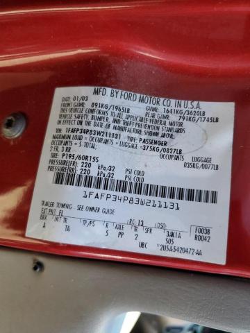 Photo 10 from auction – 2003 FORD FOCUS SE with VIN 1FAFP34P83W211131