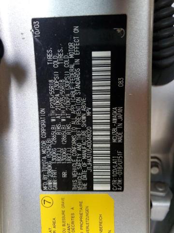 Photo 10 from auction – 2004 LEXUS RX 330 with VIN JTJHA31U540048020