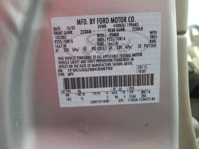 Photo 10 from auction – 2008 FORD ESCAPE XLS with VIN 1FMCU02Z88KB98769