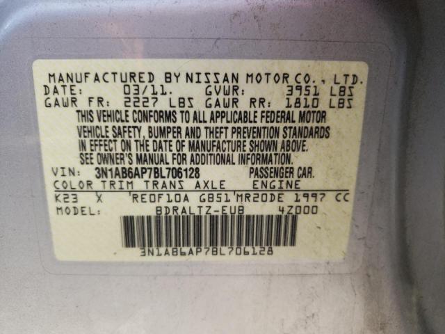 Photo 10 from auction – 2011 NISSAN SENTRA 2.0 with VIN 3N1AB6AP7BL706128