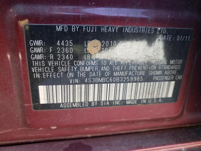 Photo 10 from auction – 2011 SUBARU LEGACY with VIN 4S3BMBC60B3259985
