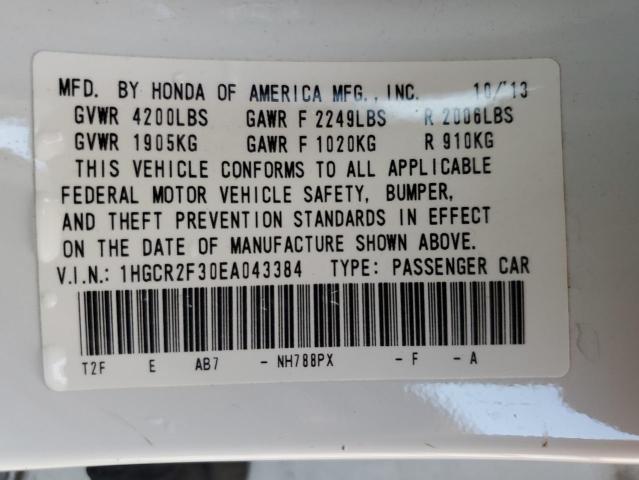 Photo 10 from auction – 2014 HONDA ACCORD LX with VIN 1HGCR2F30EA043384