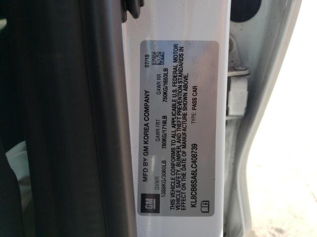 Photo 10 from auction – 2020 CHEVROLET SPARK LS with VIN KL8CB6SA6LC408739