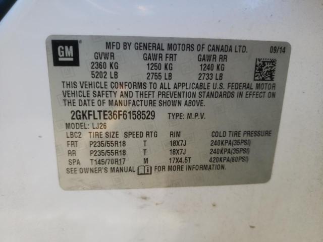 Photo 10 from auction – 2015 GMC TERRAIN SL with VIN 2GKFLTE36F6158529