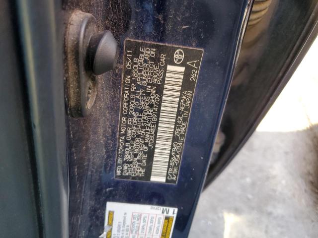 Photo 10 from auction – 2011 TOYOTA COROLLA BA with VIN JTDBU4EE1B9147709