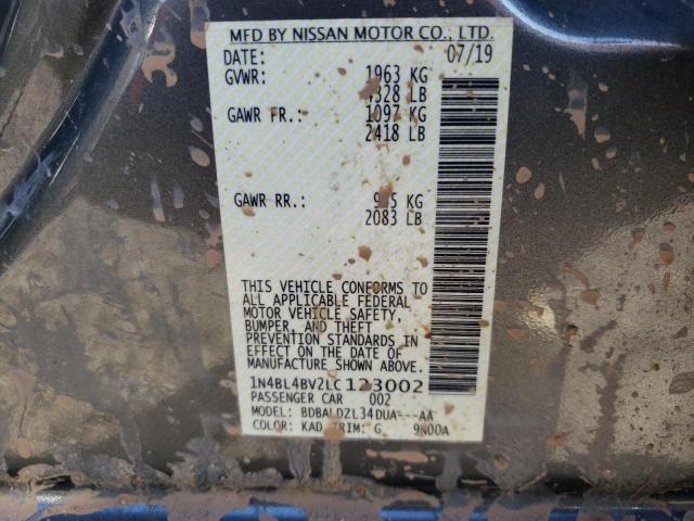 Photo 10 from auction – 2020 NISSAN ALTIMA S with VIN 1N4BL4BV2LC123002